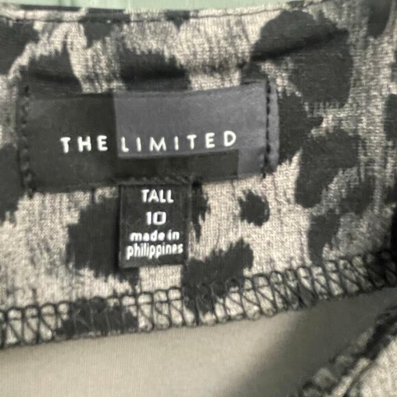 The Limited Size 10 Tall Leopard Print Shift Dress Stretch Career Cocktail - Picture 2 of 4